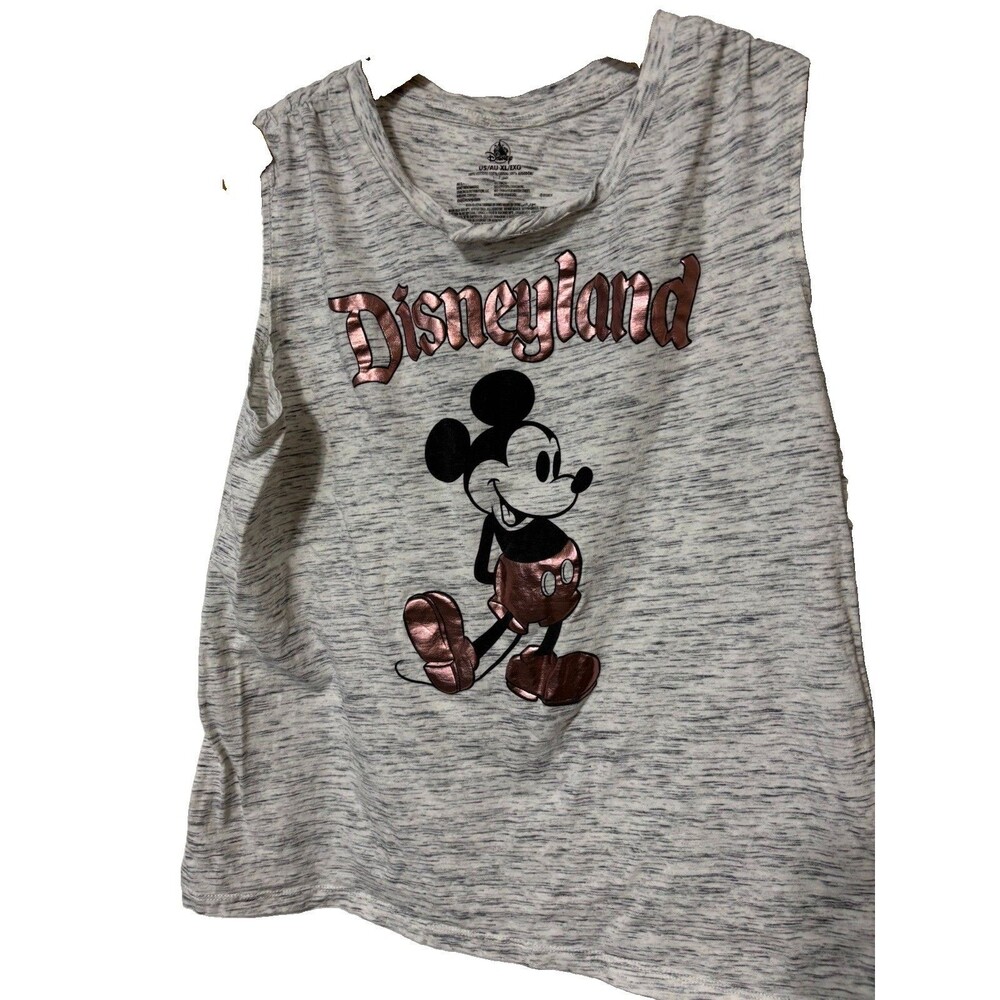 Disneyland Gray Mickey Mouse T-shirt Size XL Sleeveless Cartoon